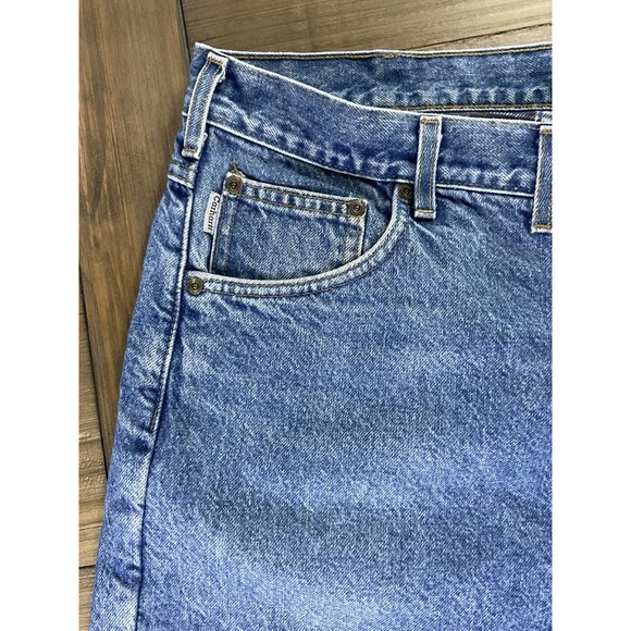 Y2K Carhartt B21 DST Flannel Lined Blue Baggy Jeans Mens Medium 44x30 2004 - Picture 7 of 13